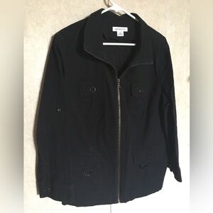 LIZ CLAIBORNE // Black Zip Jacket